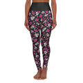 Skull & Rose High-Waisted Yoga Leggings — Gothic Floral Activewear