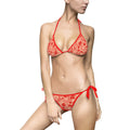 Red Floral Lace Bikini Swimsuit – Women's Tie-Side Two-Piece