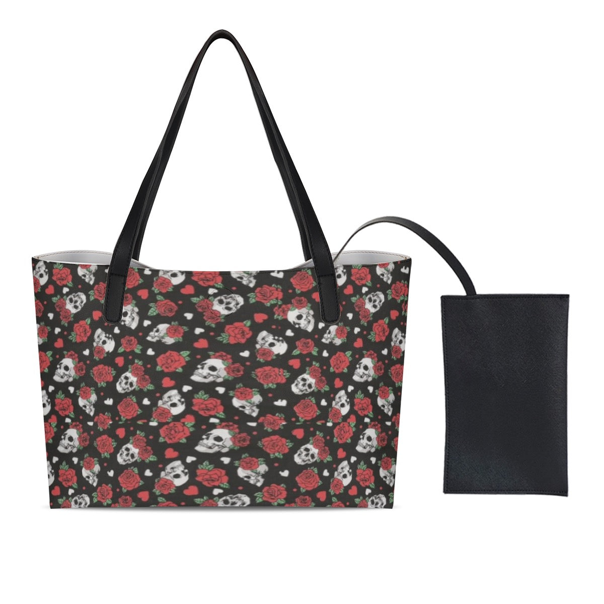 Shopping Tote Bag With Black Mini Purse