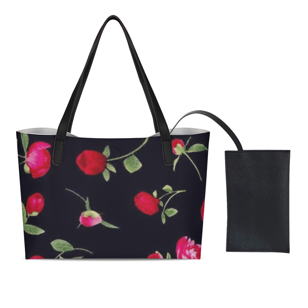 Shopping Tote Bag With Black Mini Purse