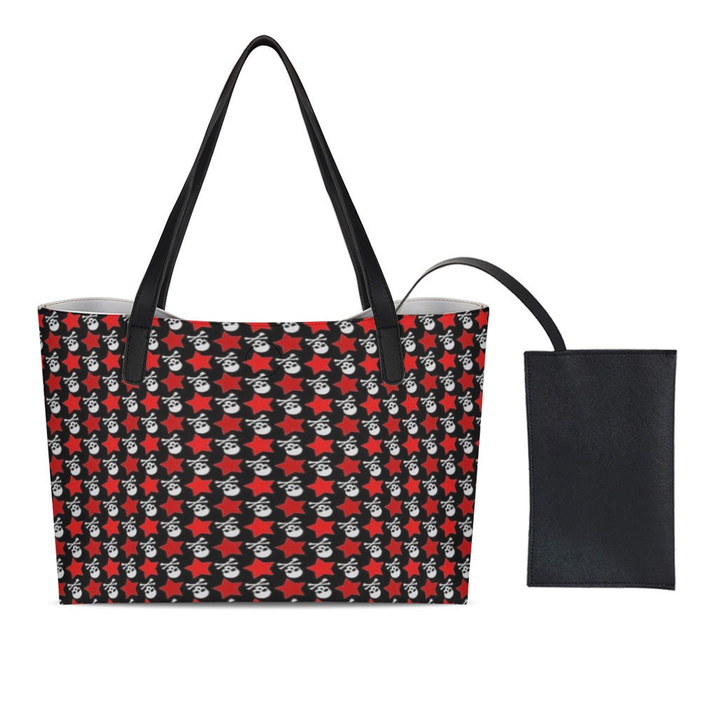 Shopping Tote Bag With Black Mini Purse