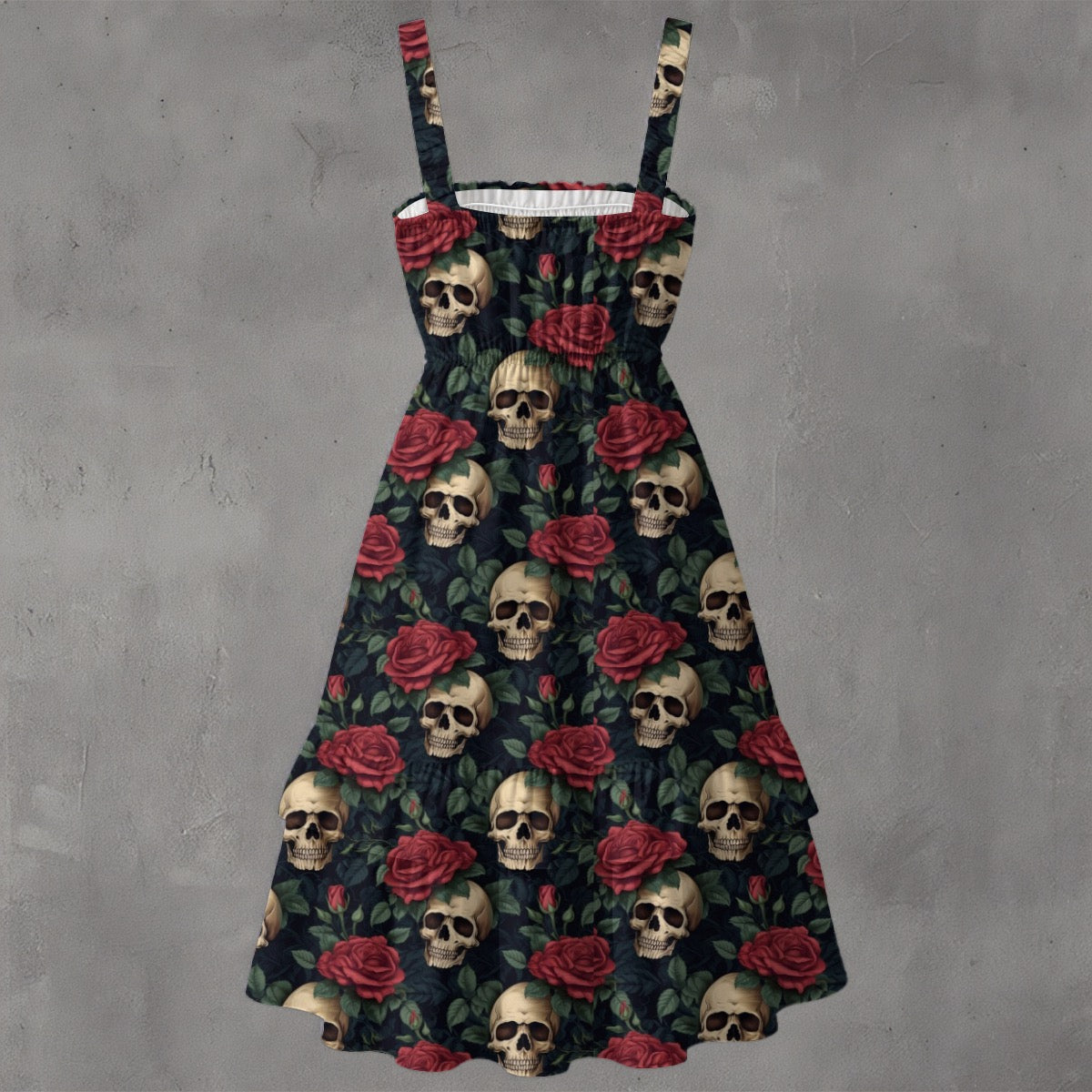 Rose skulls Women‘s Ruffle Hem Dress