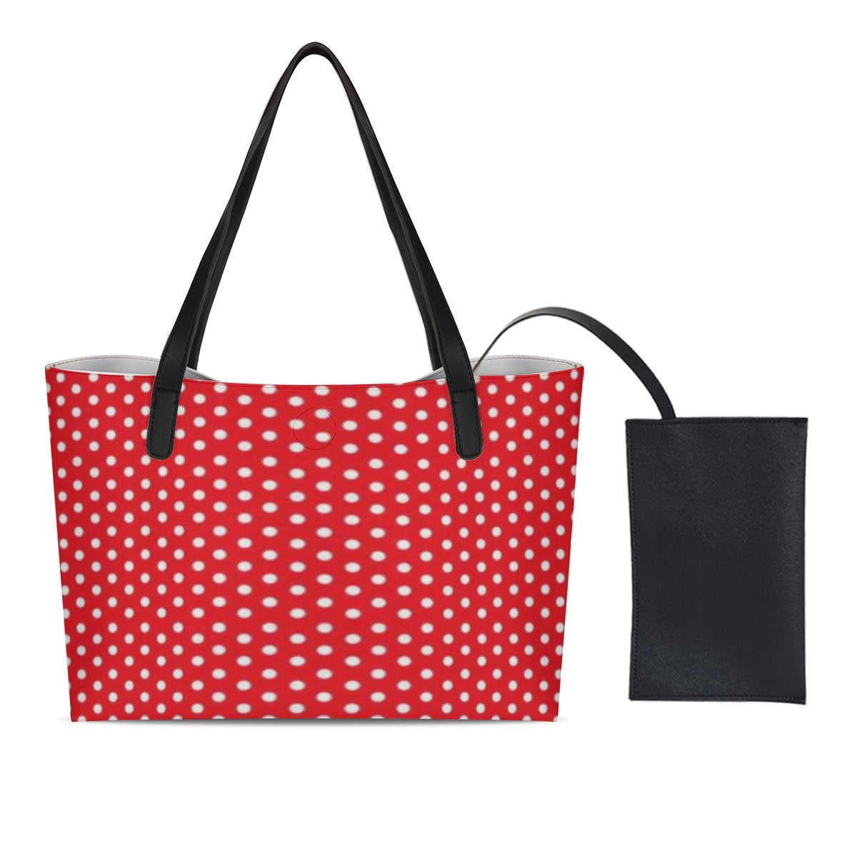 Shopping Tote Bag With Black Mini Purse