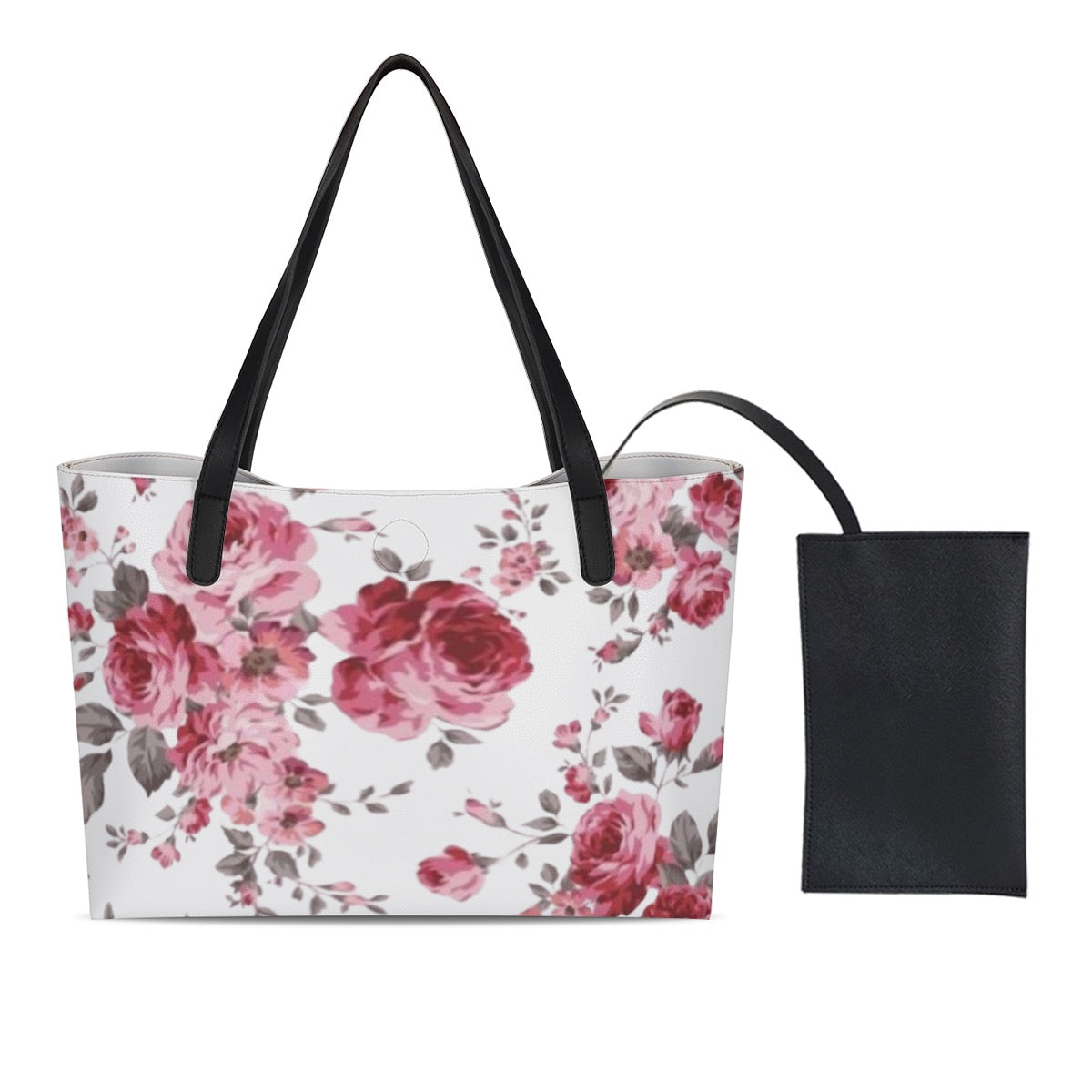 Shopping Tote Bag With Black Mini Purse