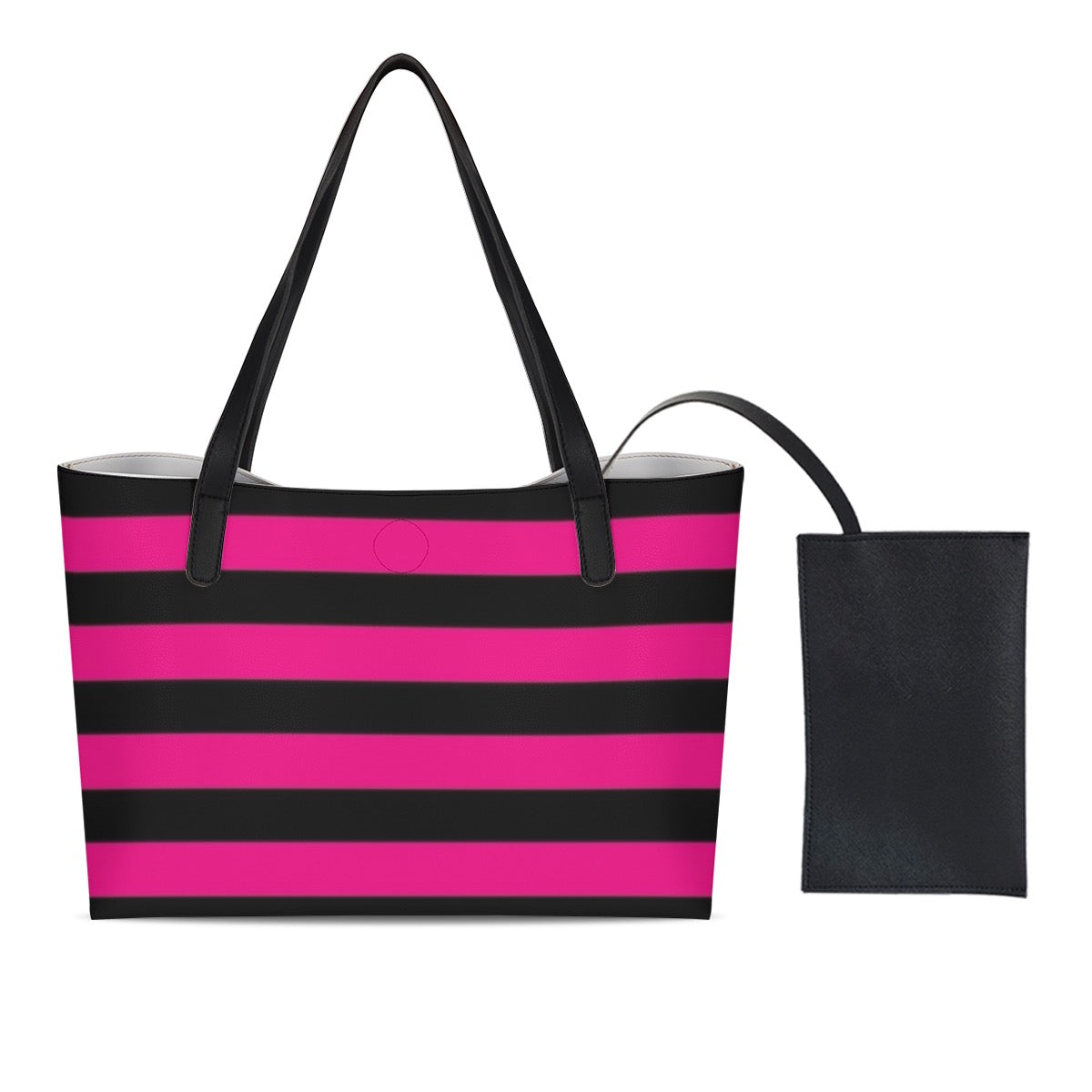Shopping Tote Bag With Black Mini Purse