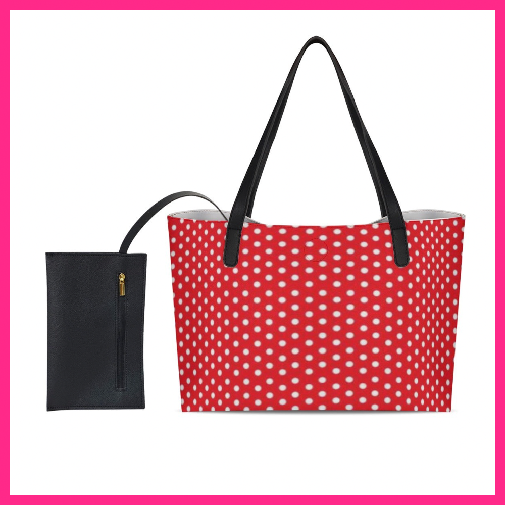 Shopping Tote Bag With Black Mini Purse